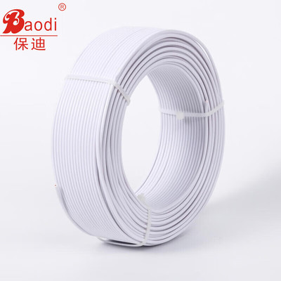 保迪 电线电缆 BV1*6平方0.45/0.75KV 单芯单股铜芯塑料线 充电桩家装空调进户线国标单股硬线 白色100米