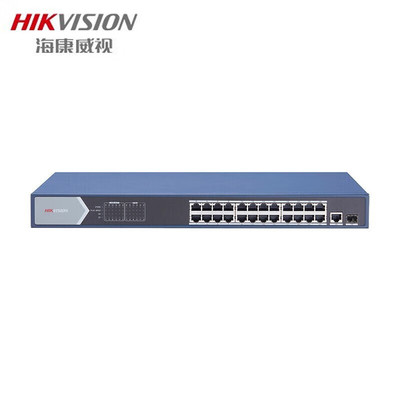 海康威视（HIKVISION）交换机 24个千兆PoE电口 2个千兆光口 高功率网络POE交换机 DS-3E1526P-E(B)(国内标配)